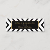 Modern Sassy Gold Black White Pattern Mini Visitekaartje (Voorkant)