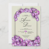 Modern Satijnen Linnen Paarse Lila Boog Bloemen Br Kaart (Voorkant)