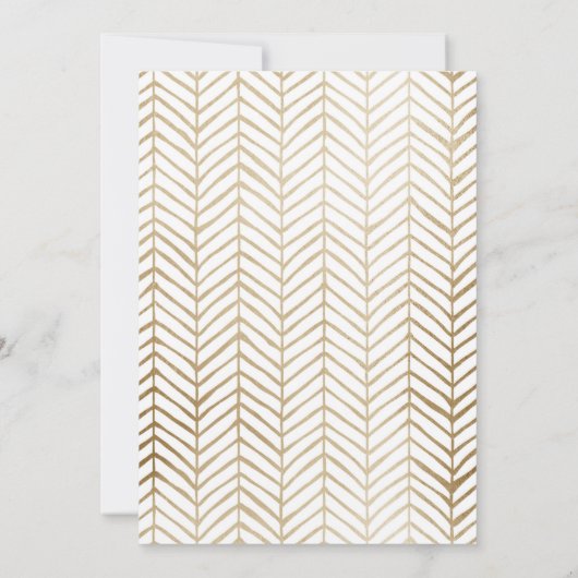 Modern Save Onze Datum Foto Goud & Wit Kaart (Achterkant)