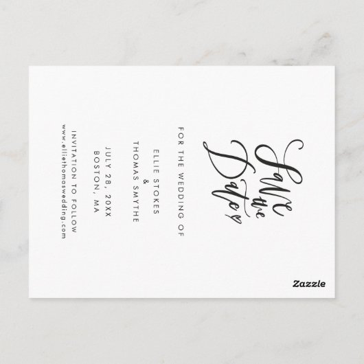 Modern Save the Date 2 Photo Collage Script Briefkaart (Achterkant)