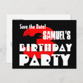 Modern Save the Date 3rd Verjaardagsfeest V35 Aankondigingskaart (Voorkant / Achterkant)