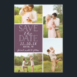 Modern Save the Date 4-Photo Paars Collage<br><div class="desc"></div>
