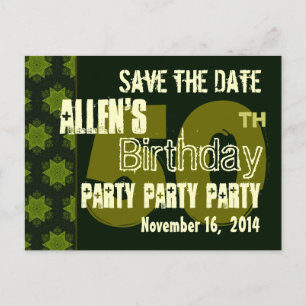 Modern Save the Date 50th Verjaardagsfeest R203AB Aankondigingskaart