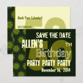 Modern Save the Date 50th Verjaardagsfeest R203AB Aankondigingskaart (Voorkant / Achterkant)