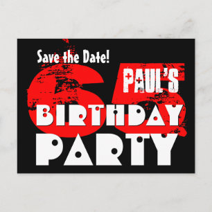 Modern Save the Date 65th Birthday Party V19 Aankondigingskaart