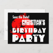Modern Save the Date 9th Birthday Party V29 Aankondigingskaart (Voorkant / Achterkant)