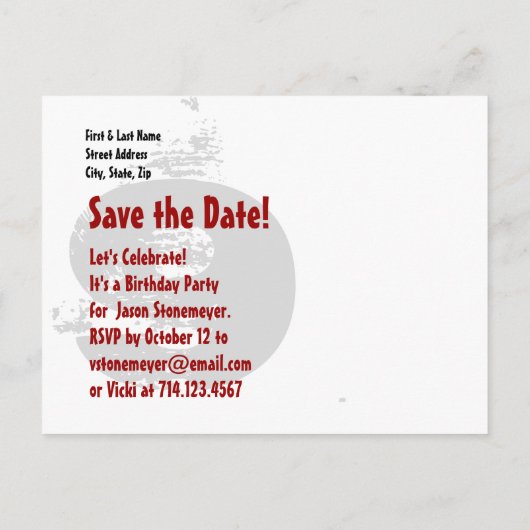 Modern Save the Date 9th Birthday Party V29 Aankondigingskaart (Achterkant)