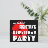 Modern Save the Date 9th Birthday Party V29 Aankondigingskaart (Staand voorkant)