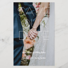 Modern Save the Date Aangepaste foto bruiloft menu