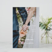Modern Save the Date Aangepaste foto bruiloft prog (Staand voorkant)