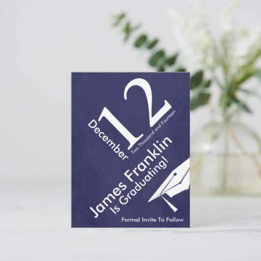 Modern Save the Date Afstuderen Aankondigingskaart (Staand voorkant)