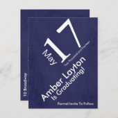 Modern Save the Date Afstuderen Aankondigingskaart (Voorkant / Achterkant)