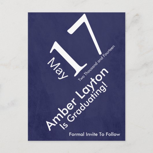 Modern Save the Date Afstuderen Aankondigingskaart (Voorkant)