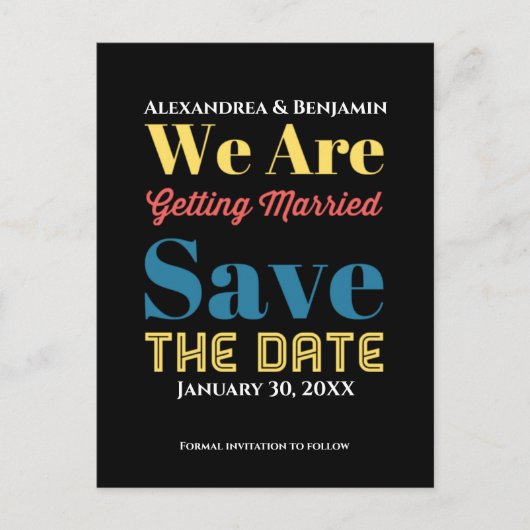 Modern Save The Date Announcement Briefkaart (Voorkant)