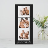 Modern Save The Date Black Collage Photo Strip (Staand voorkant)
