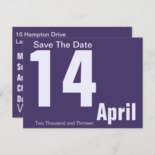 Modern Save the Date Briefkaart (Voorkant / Achterkant)