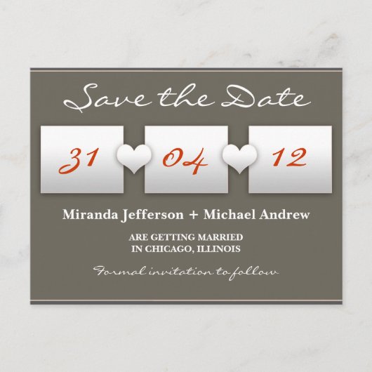 Modern Save the Date-briefkaart Aankondigingskaart (Voorkant)
