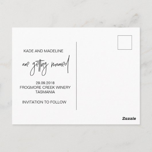 Modern Save the Date Briefkaart Uitnodigingen (Achterkant)