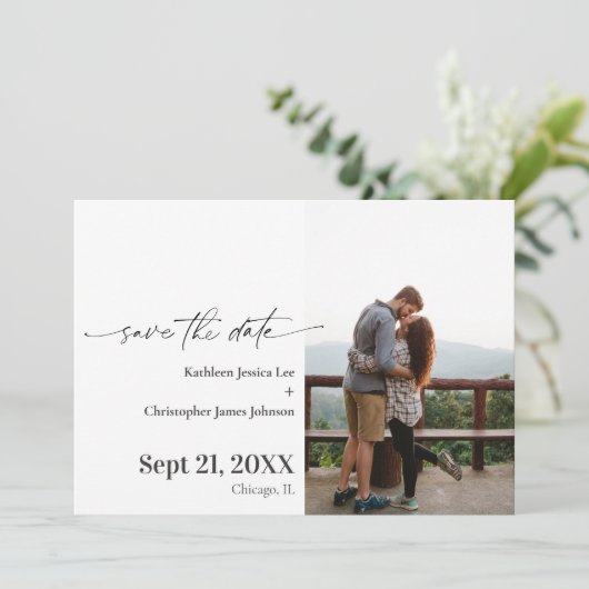 Modern Save the Date bruiloft Notice Kaart (Staand voorkant)