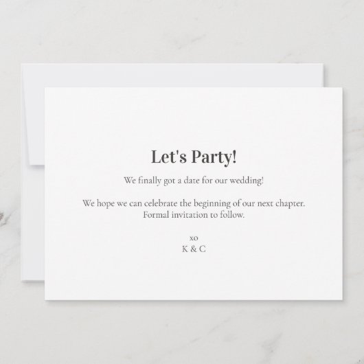 Modern Save the Date bruiloft Notice Kaart (Achterkant)