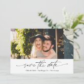 Modern Save the Date Calligraphy Wedding Photo Kaart (Staand voorkant)