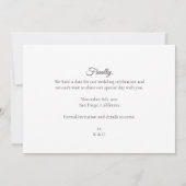 Modern Save the Date Calligraphy Wedding Photo Kaart (Achterkant)