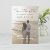 Modern Save The Date Card | Minimalist Photo Kaart (Staand voorkant)