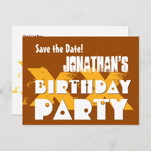 Modern Save the Date ELK JAAR Verjaardagsfeest B05 Aankondigingskaart (Voorkant / Achterkant)