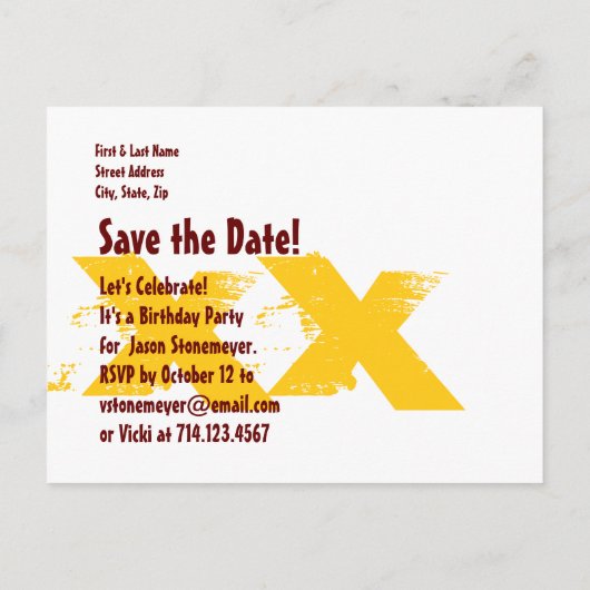 Modern Save the Date ELK JAAR Verjaardagsfeest B05 Aankondigingskaart (Achterkant)