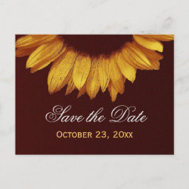 Modern Save the Date Goudkleurige Zonnebloem v6 Aankondigingskaart