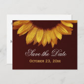Modern Save the Date Goudkleurige Zonnebloem v6 Aankondigingskaart (Voorkant / Achterkant)