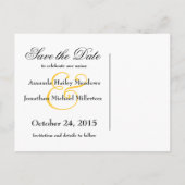 Modern Save the Date Goudkleurige Zonnebloem v6 Aankondigingskaart (Achterkant)