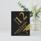 Modern Save The Date Graduation Black and Gold Aankondigingskaart (Staand voorkant)