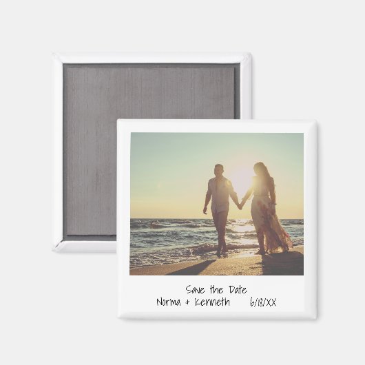 Modern Save the Date Instant Photo Wedding Magneet (Voorkant / Achterkant)