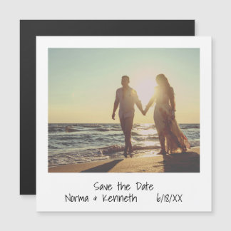 Modern Save the Date Instant Photo Wedding Magnetische Uitnodiging