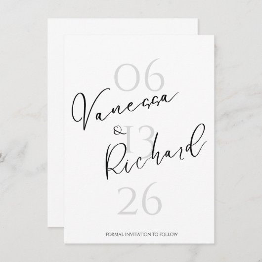 Modern Save the Date Invitation (Voorkant / Achterkant)