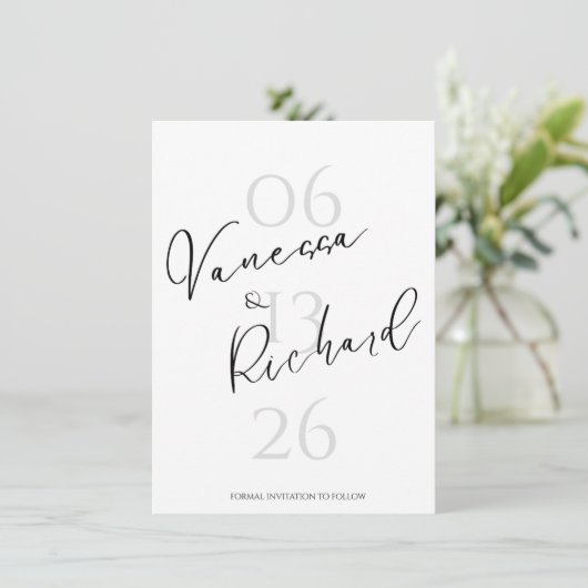 Modern Save the Date Invitation (Staand voorkant)
