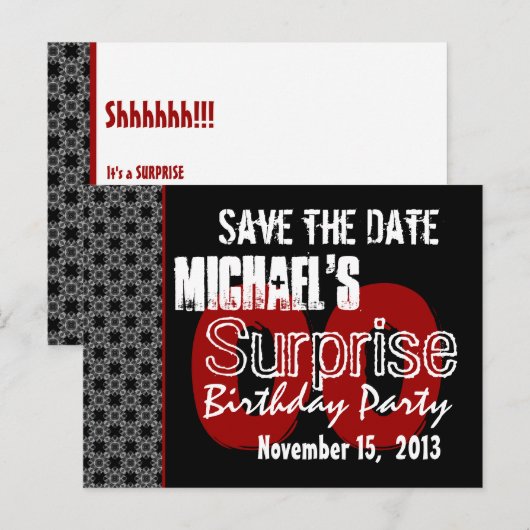 Modern Save the Date Jaar Surprise Party W1983 Aankondigingskaart (Voorkant / Achterkant)