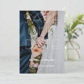 Modern Save the Date Kaart Aangepaste foto bruilof (Staand voorkant)