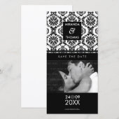 MODERN SAVE THE DATE KAART :: damask kleuren 10 (Voorkant / Achterkant)