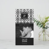 MODERN SAVE THE DATE KAART :: damask kleuren 10 (Staand voorkant)