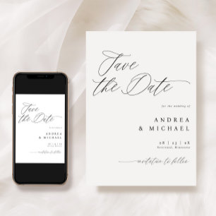 Modern Save the Date Kaart Elegant Romantisch