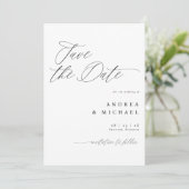 Modern Save the Date Kaart Elegant Romantisch (Staand voorkant)