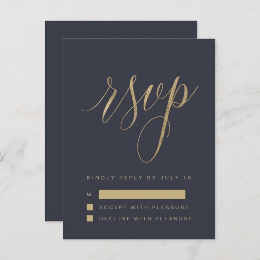 Modern Save the Date Kaart, met gouden tekst Aankondigingskaart (Voorkant / Achterkant)