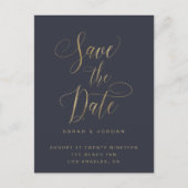 Modern Save the Date Kaart, met gouden tekst Aankondigingskaart (Voorkant)