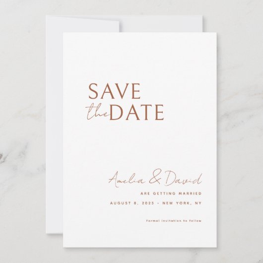 Modern Save the Date Kaart Sjabloon (Voorkant)