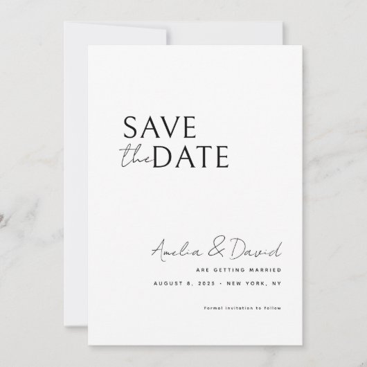 Modern Save the Date Kaart Sjabloon (Voorkant)
