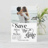 Modern Save the Date met Foto- Ze zei Ja Kaart (Staand voorkant)
