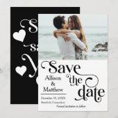 Modern Save the Date met Foto- Ze zei Ja Kaart (Voorkant / Achterkant)