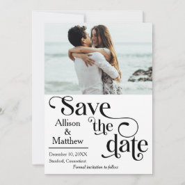 Modern Save the Date met Foto- Ze zei Ja Kaart